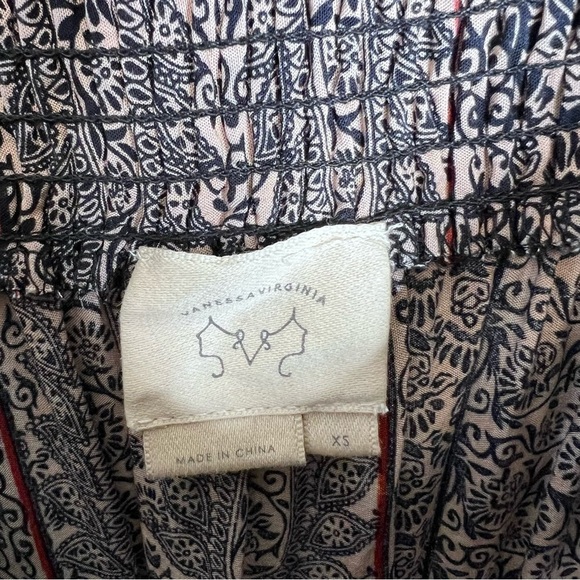 Anthropologie Vanessa Virginia Top Women XS Augusta Flora Lace Hem Blouse Boho - Picture 7 of 10